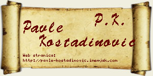Pavle Kostadinović vizit kartica